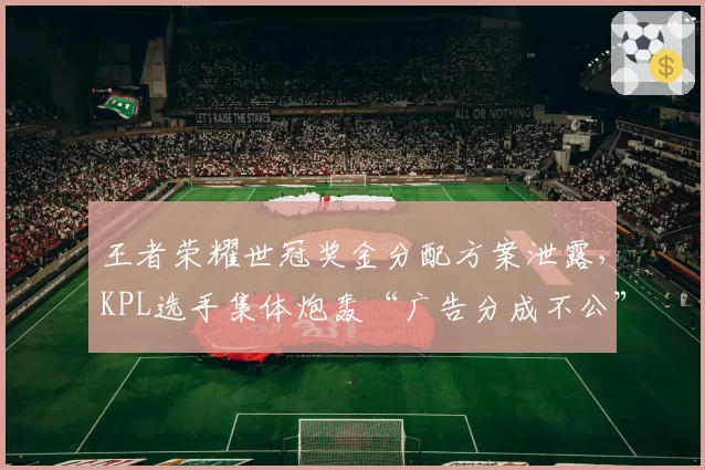 王者荣耀世冠奖金分配方案泄露，KPL选手集体炮轰“广告分成不公”